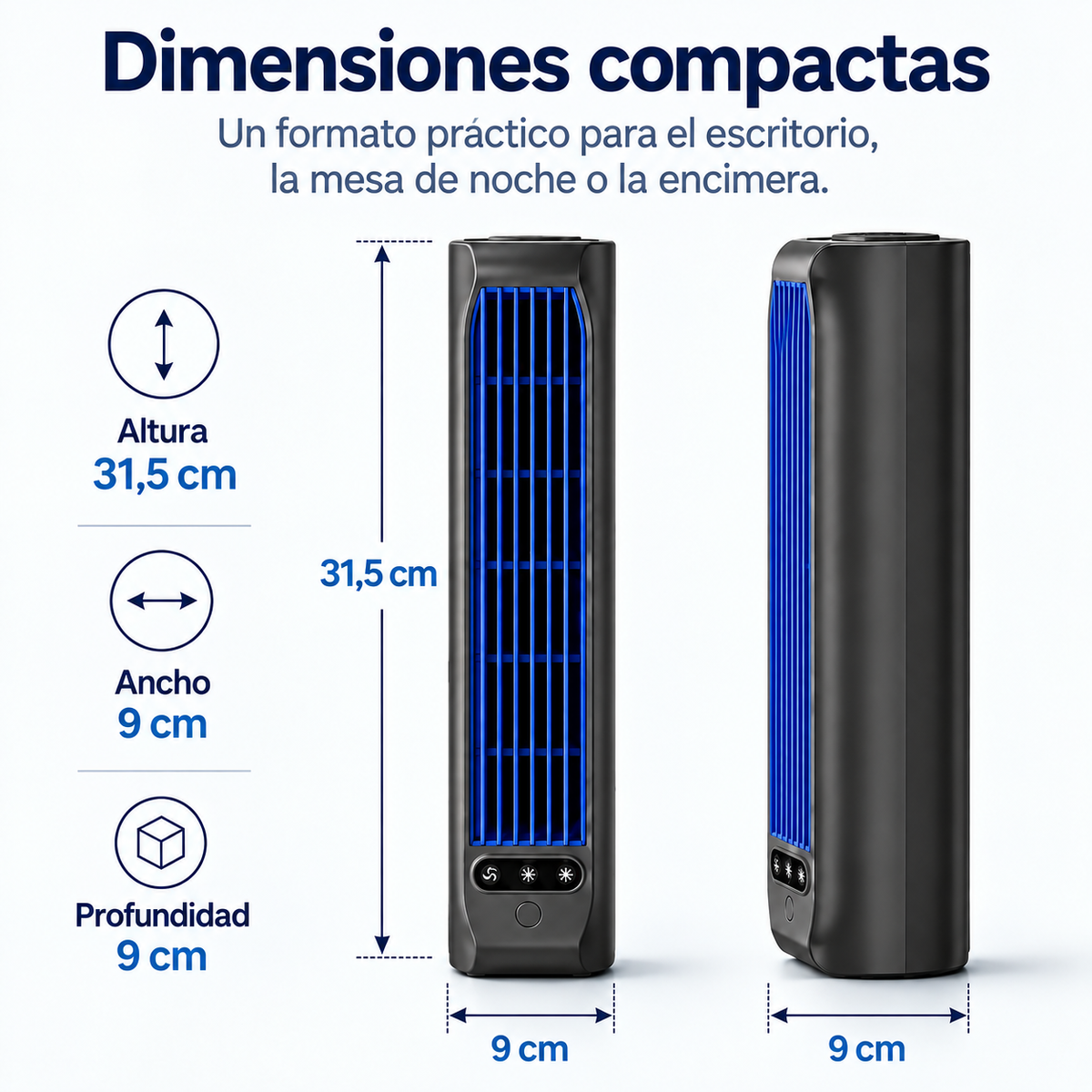 AirWave – Ventilador de torre recargable