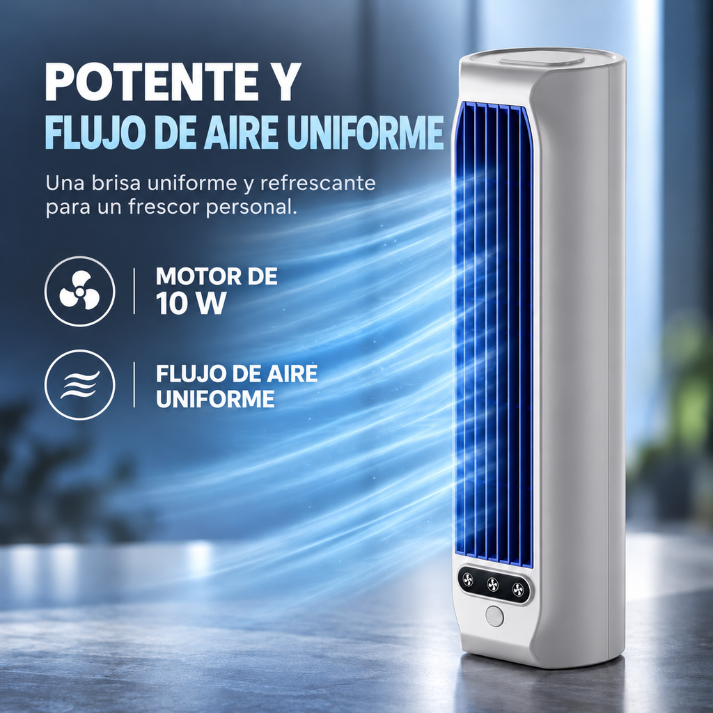 AirWave – Ventilador de torre recargable