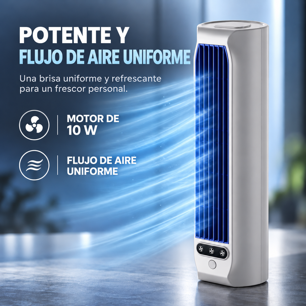 AirWave – Ventilador de torre recargable