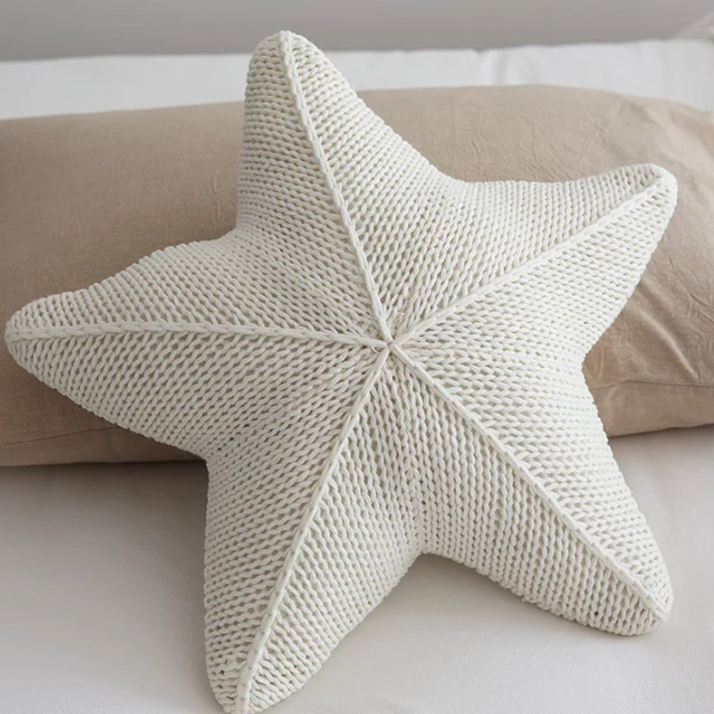 Cojín de Estrella de Mar Tejido a Mano