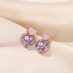 Poppy – Pendientes de Corazón de Moda con Diseño de Diamante