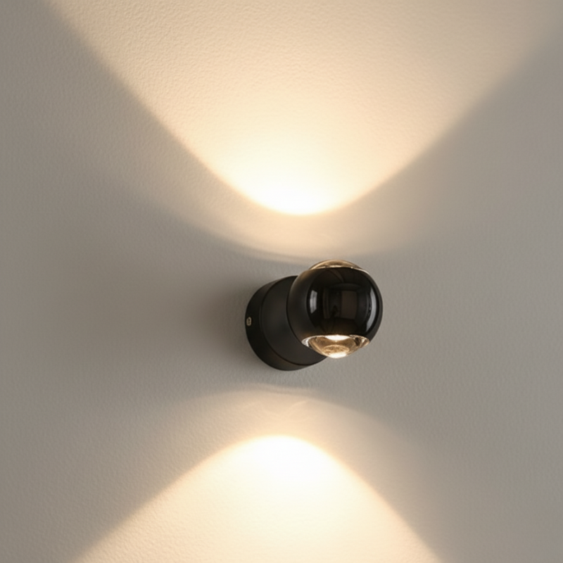Luz de pared LED en forma de esfera, rotatable 180° | Diseño minimalista moderno