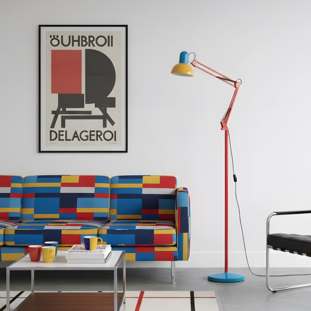 Lámpara de Pie Flexo Memphis | Lámpara de Metal Ajustable Moderna para Sala de Estar