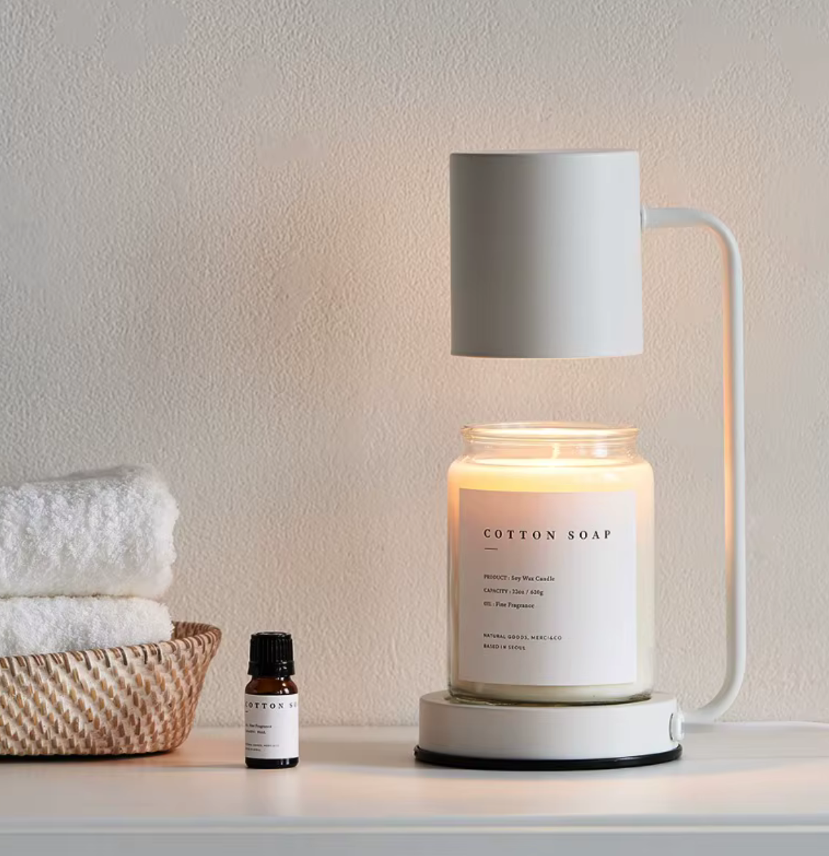 Lámpara Calentadora de Velas Elegante - Luz Calentadora de Velas Eléctrica de Doble Uso para una Atmósfera Acogedora