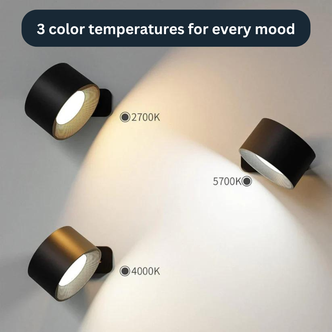 Vista - Lámpara de pared LED recargable 360°