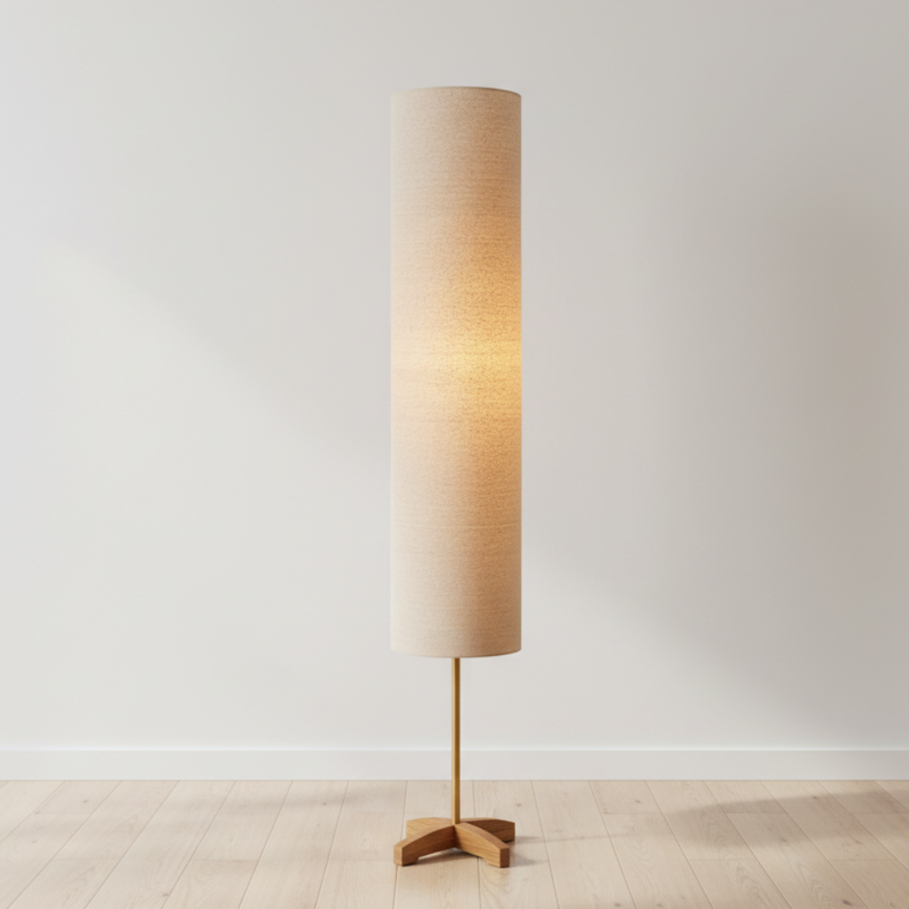 Lámpara de Pie Nomi Modern Gold - Diseño Escandinavo-Japonés para Sala de Estar o Dormitorio