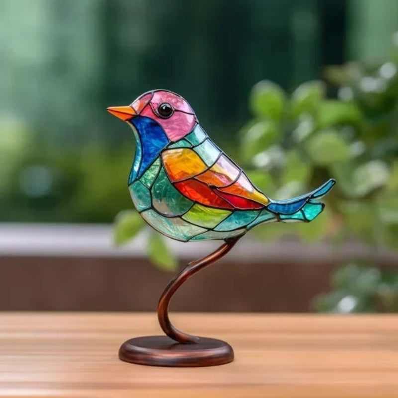 FeatherArt – Escultura de Pájaro Doble Cara para Decoración de Escritorio