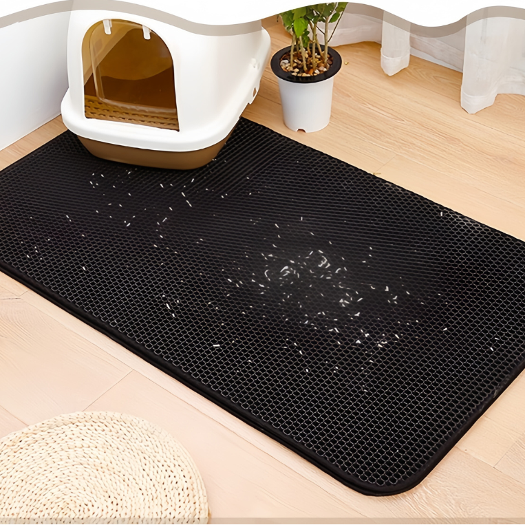 CleanGuard – Alfombrilla de bandeja para gatos de doble capa que mantiene el suelo limpio y seco