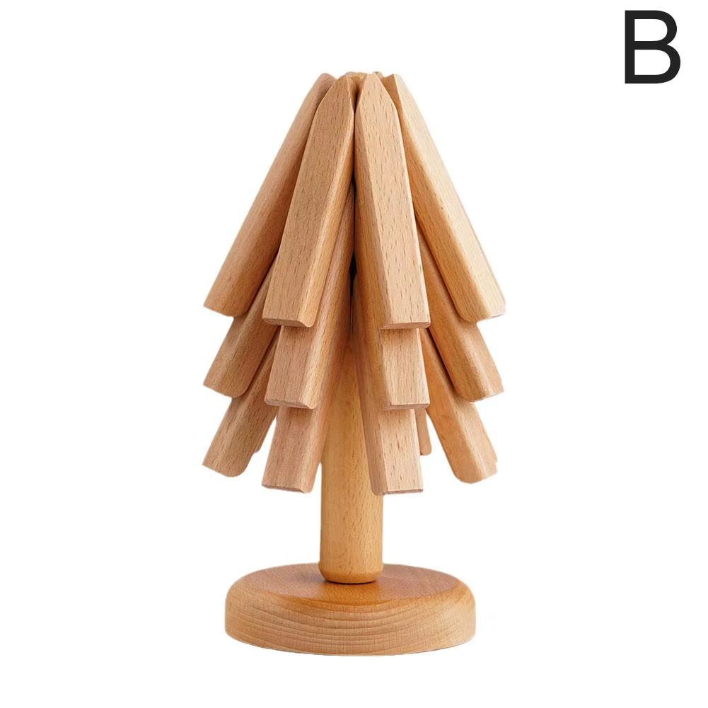 Posavasos de madera en forma de árbol