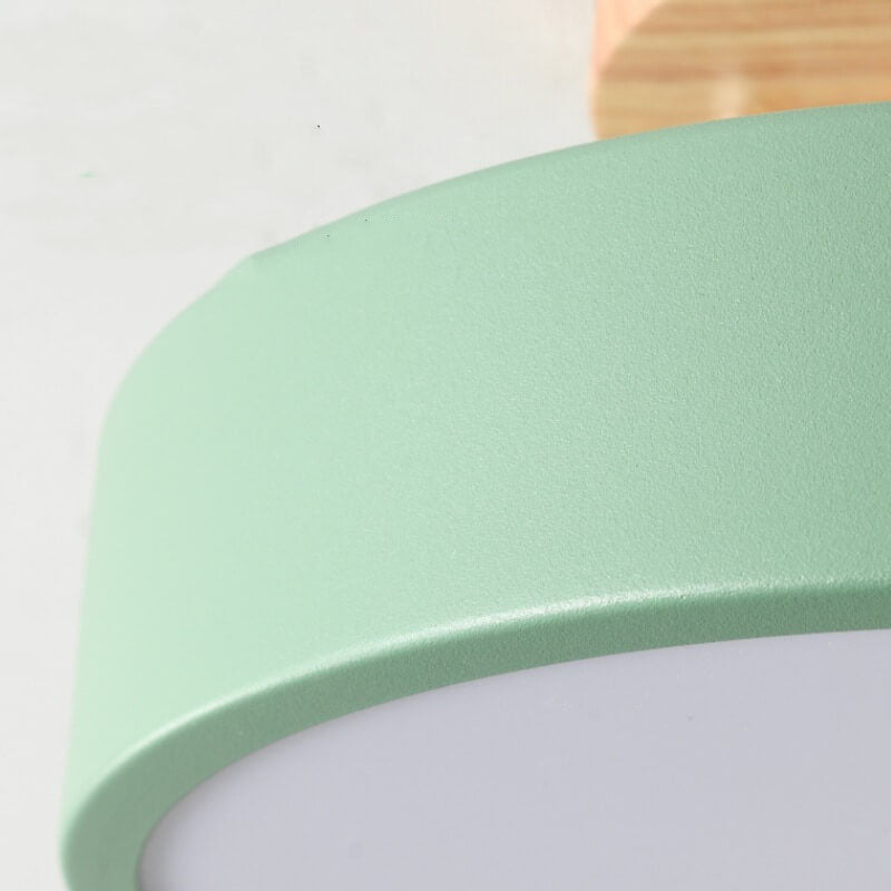 Lámpara de techo LED moderna regulable de madera para sala de estar y dormitorio