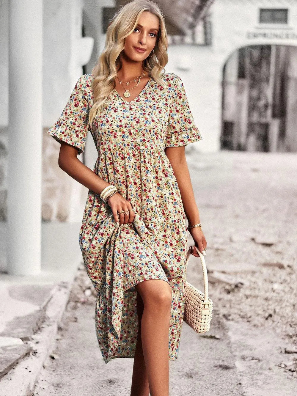 Vestido de Verano para Damas con Mangas Cortas