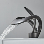 PureFlow – Grifo de baño curvado moderno con salida de cascada