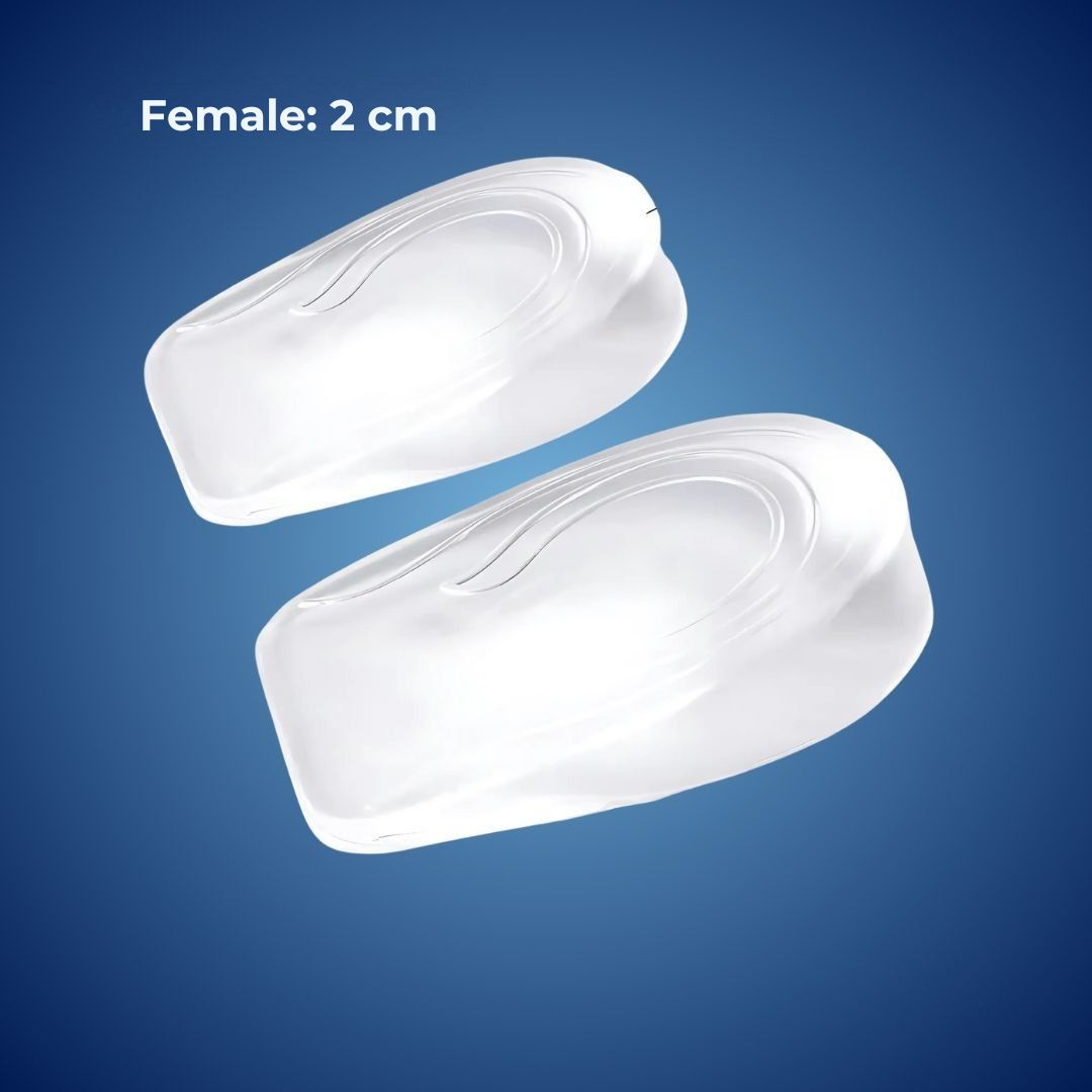 Insertos Elevadores de Talón de Gel de Silicona LiftComfort | Aumento de Altura - Alivio del Dolor para la Fascitis Plantar - Amortiguación de Impactos - Mejor Postura Kalsten