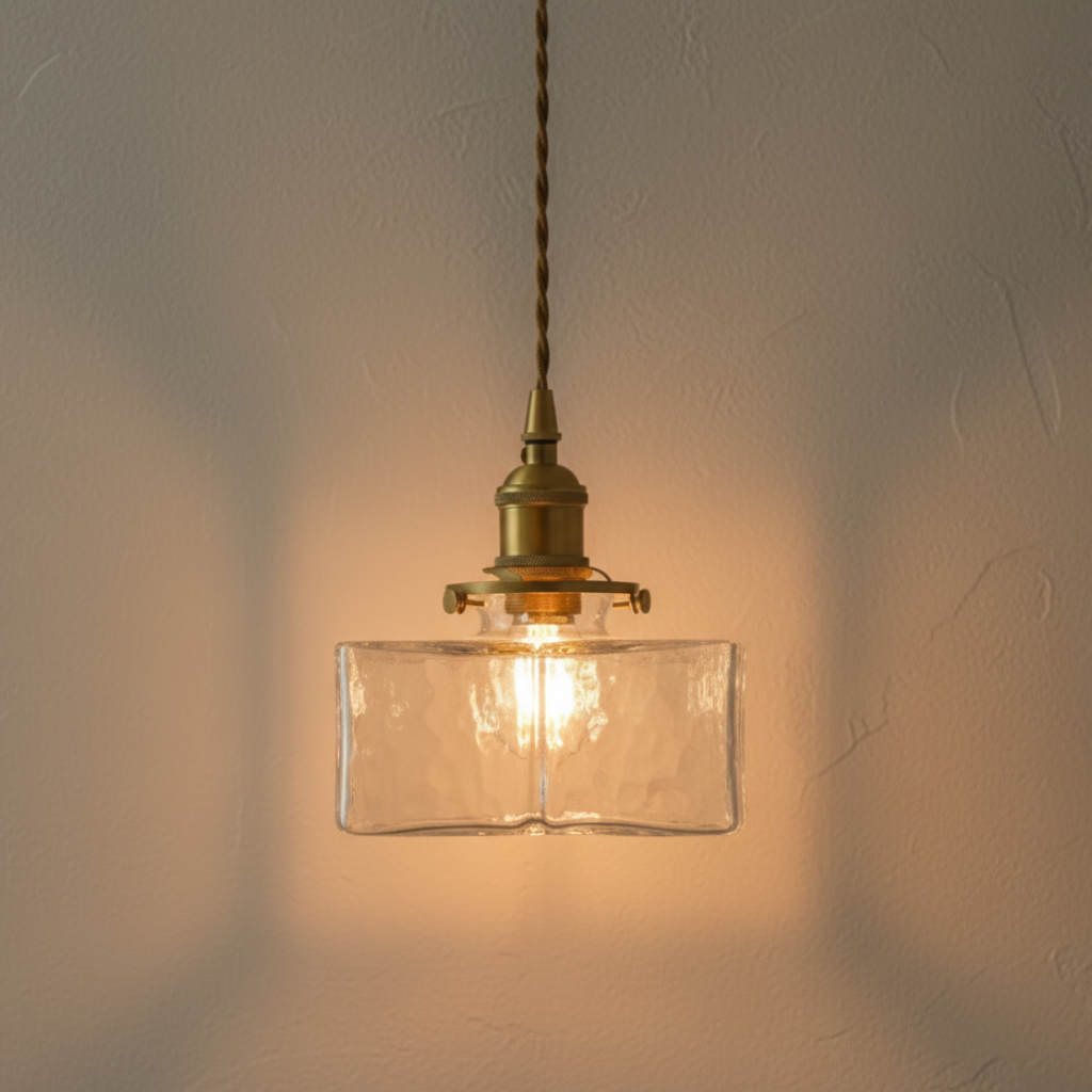 Colección Savoy | Lámpara Colgante de Vidrio con Acabado Texturizado, Estilo Vintage para Iluminación de Cocina