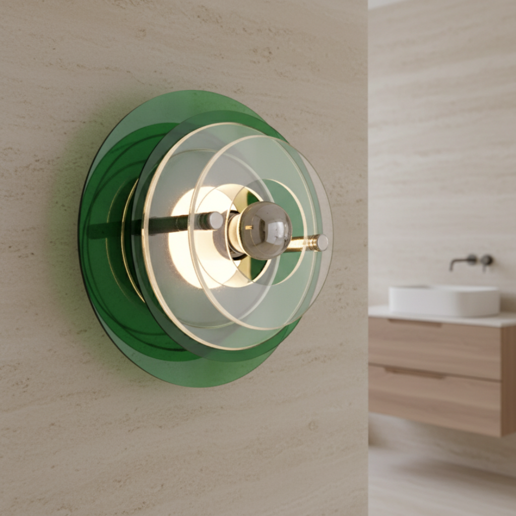Vestalux - Aplique de Pared Bauhaus Antiguo con Acentos LED Coloridos para una Decoración Única