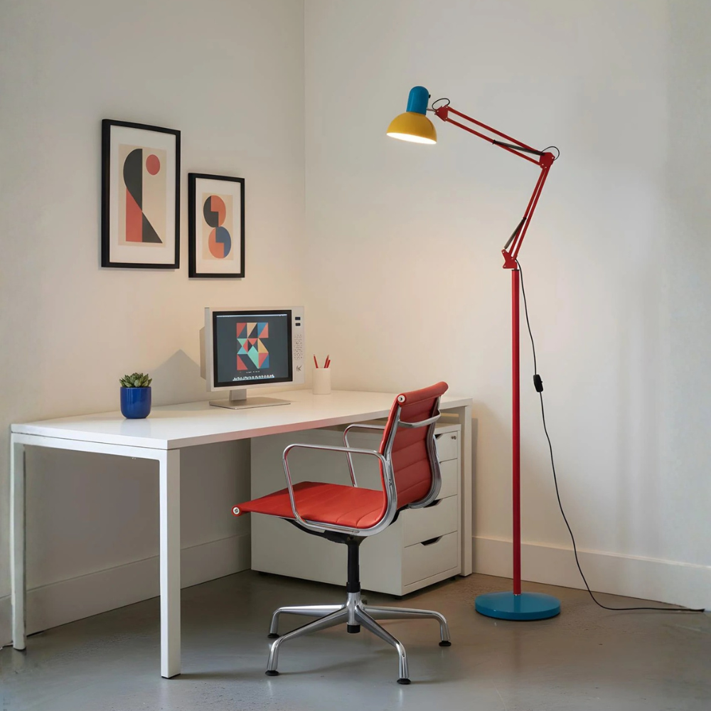 Lámpara de Pie Flexo Memphis | Lámpara de Metal Ajustable Moderna para Sala de Estar