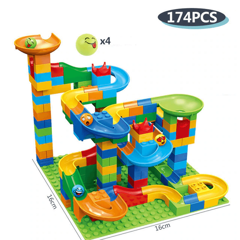 Marble Run Bloques de Construcción – Laberinto Creativo con Tobogán y Pista de Canicas para Niños – Juego Educativo para Resolución de Problemas y Fantasía