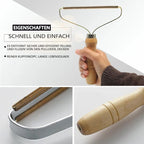 Removedor de Pelusas Manual | Cabezal de Precisión de Cobre | Mango de Madera Natural | Afeitadora Textil Sin Batería para Cachemira, Lana y Muebles Tapizados | Extractor de Pilling