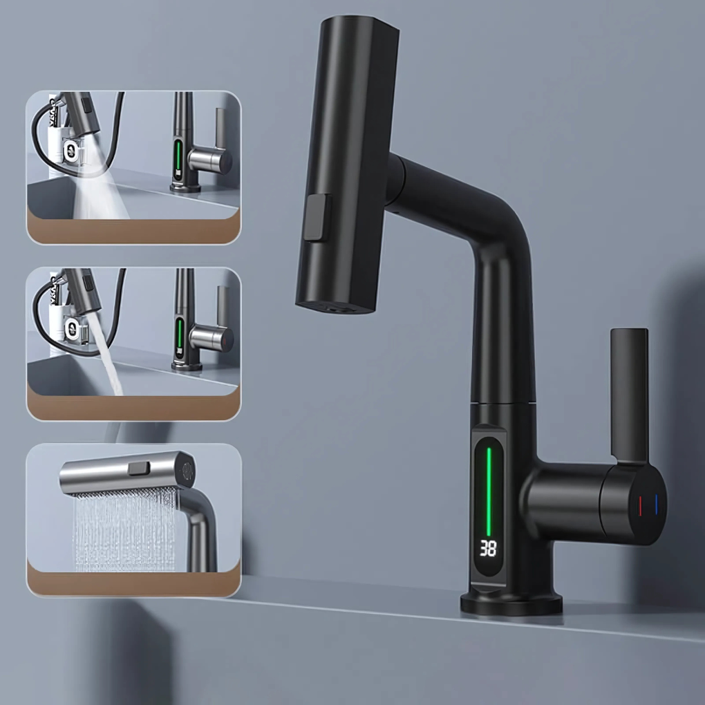 Grifo LED flexible para cocina y baño