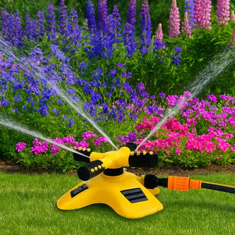 Kalsten | Aspersor de Césped Rotativo de 360° | Boquillas Estables de Múltiples Ángulos para una Cobertura Uniforme en Jardines Amplios