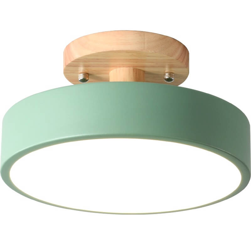 Lámpara de techo LED moderna regulable de madera para sala de estar y dormitorio