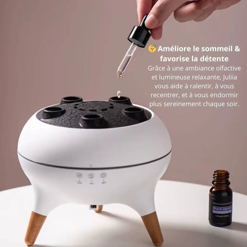 Difusor de aceites esenciales con efecto de bruma relajante