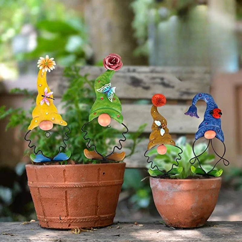 Decoración de Gnomo de Jardín con Insectos Mariposa 3D