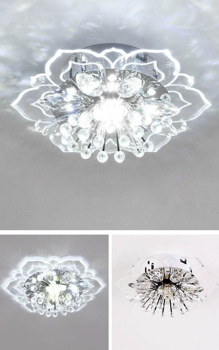 GlowPetal | Luz de Techo de Cristal LED | Forma de Flor, Cambio de Color RGB y Eficiencia Energética