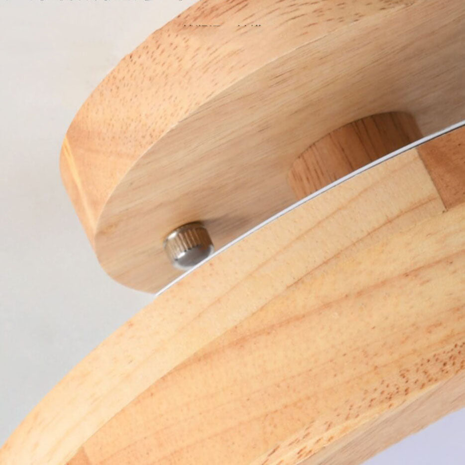 Lámpara de techo LED moderna regulable de madera para sala de estar y dormitorio