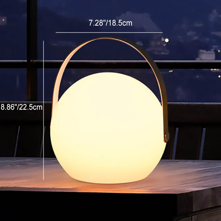 Simplicidad Moderna Lámpara de Mesa LED de Mano Redonda Cuadrada de Plástico para Patio Exterior | Brehn