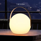 Simplicidad Moderna Lámpara de Mesa LED de Mano Redonda Cuadrada de Plástico para Patio Exterior