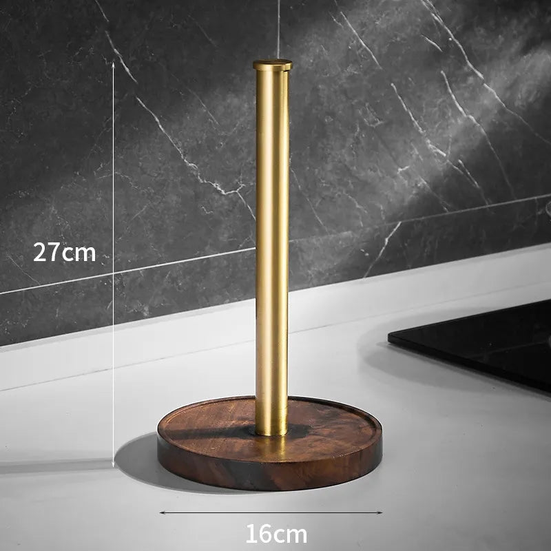 WalnutCraft – Soporte de Papel de Nuez Hecho a Mano con Acero Inoxidable