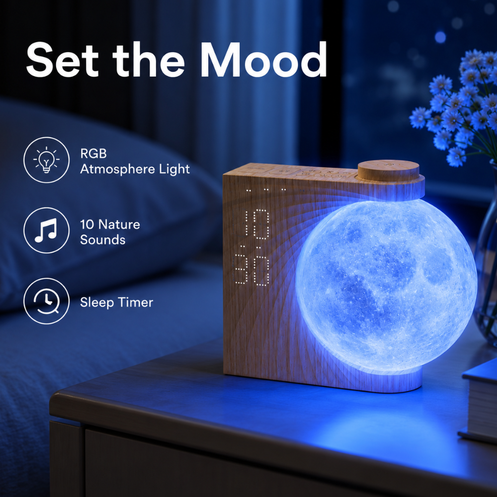 Reloj Despertador Restora Sunrise - Luz Gradual para Despertar y Lámpara de Mesita de Noche