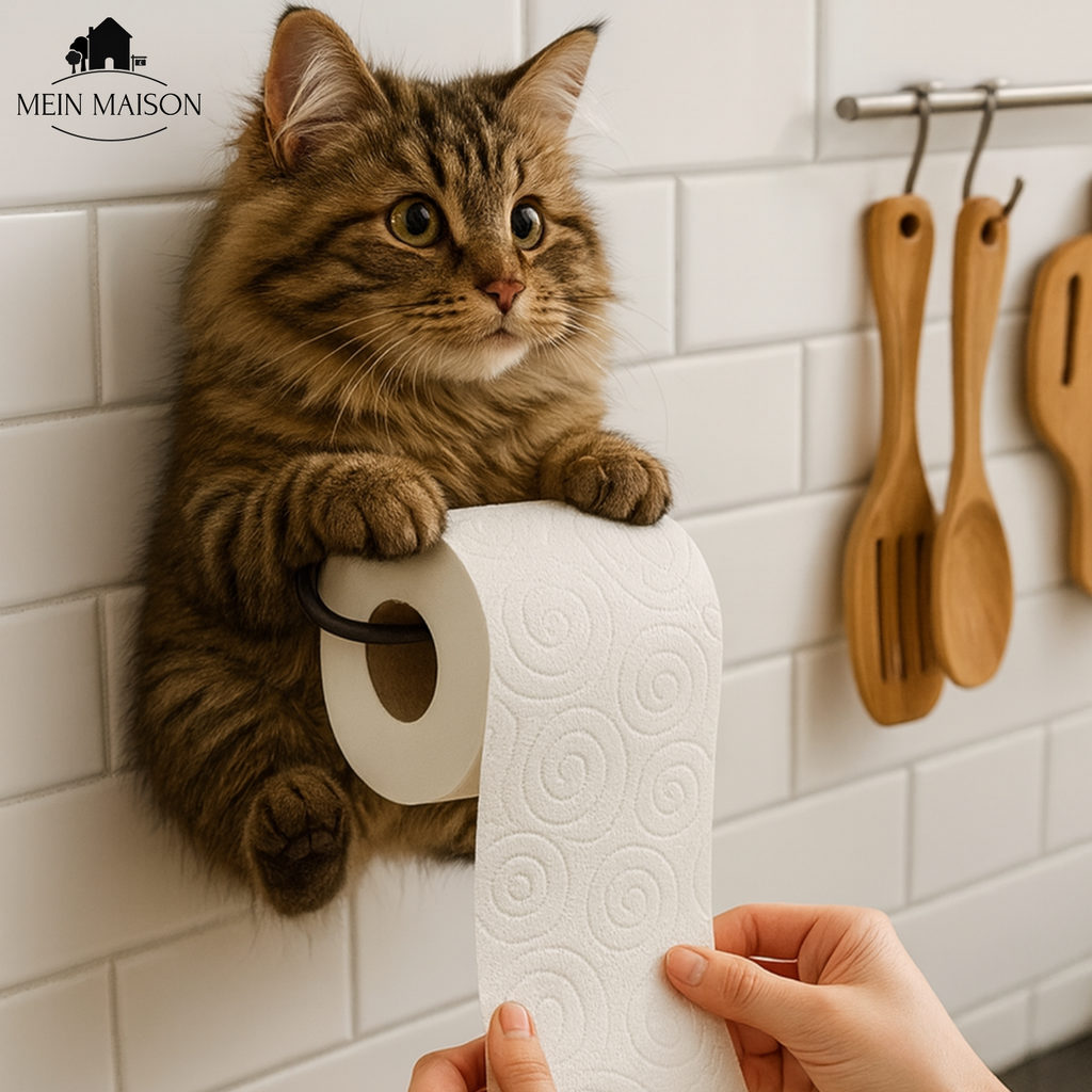 PurrRoll – ¡El encantador soporte de papel higiénico para gatos!