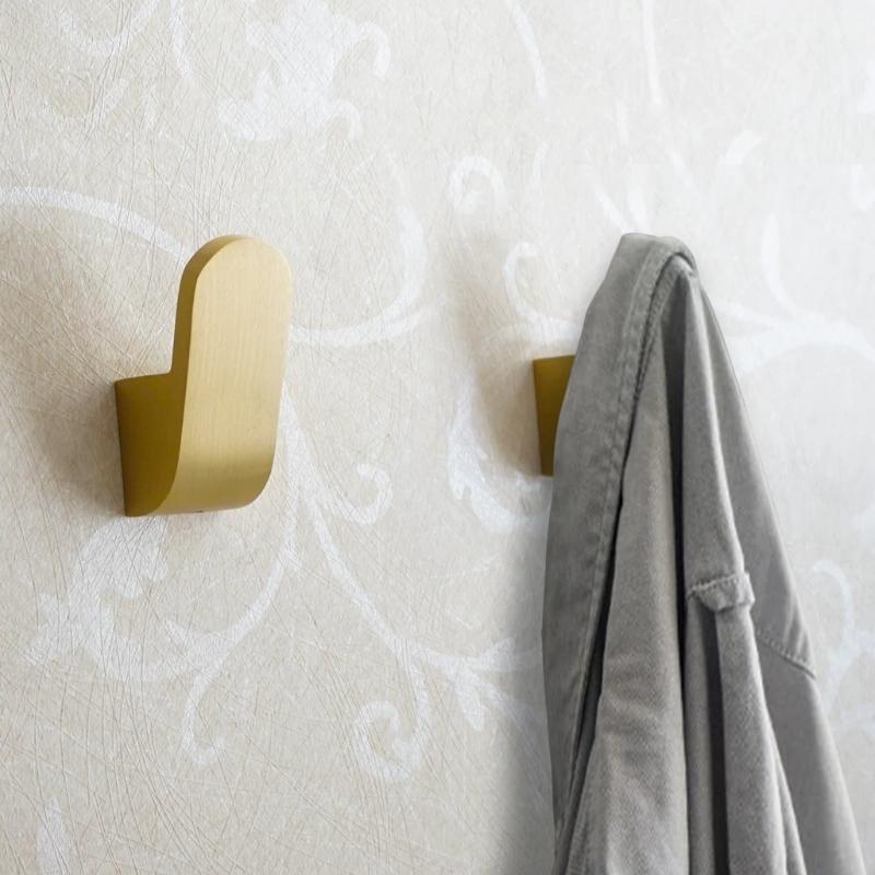Ganchos de Pared de Latón Dorado para Batas y Abrigos