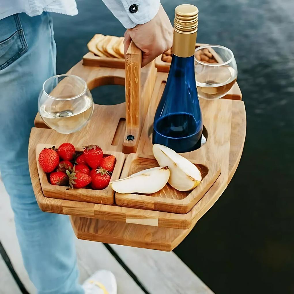 Mesa de picnic portátil y plegable de madera