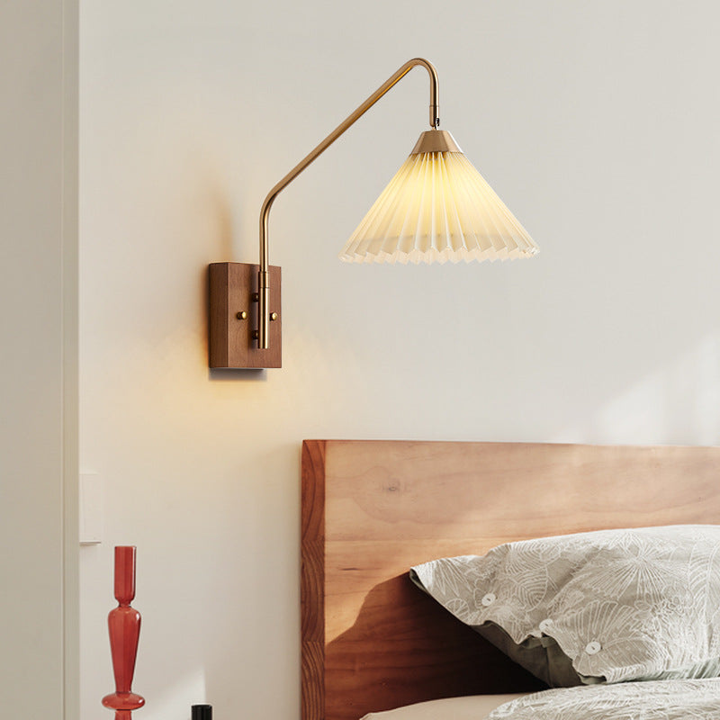 ZenGlow – Lámpara de pared trapezoidal plisada japonesa
