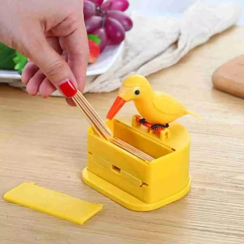 PeckPort - Soporte para Palillos de Dientes con Diseño Portátil e Inspirado en Aves