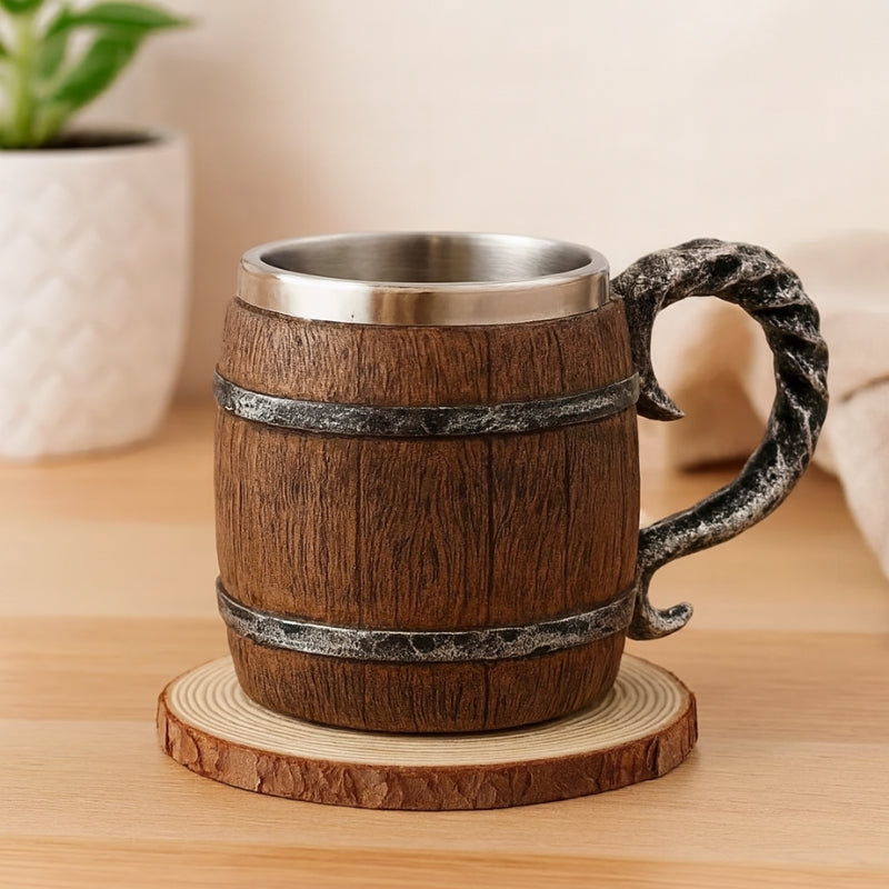 BrewHaven – Taza de cerveza de madera hecha a mano con diseño clásico