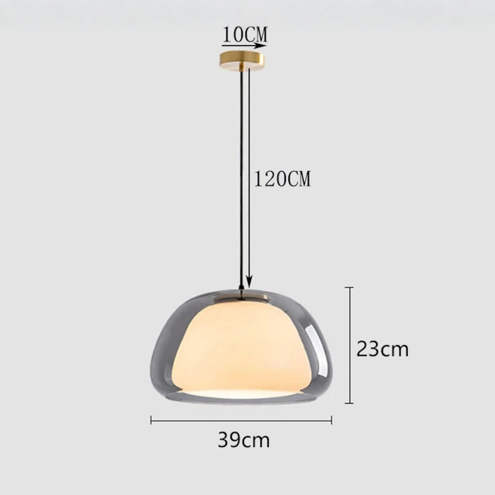 Lámpara Colgante de Vidrio Moderno - Diseño de Cúpula Ajustable para Isla de Cocina