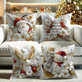 Fundas de Cojín de Terciopelo con Encanto Navideño | Set de 4