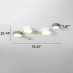 Lámpara de techo LED escandinava de madera y metal