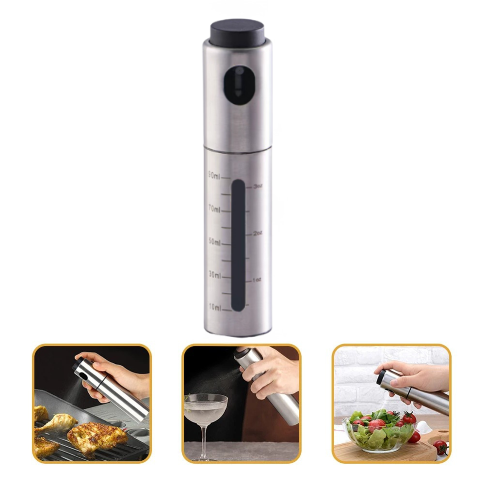 Pulverizador de aceite CULINARA FineMist | Botella de spray de acero inoxidable de 100 ml | Para aceite, vinagre y BBQ | Recargable y dosificable