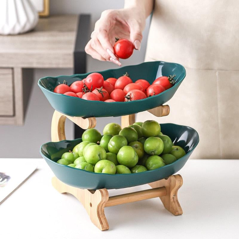 HoldNest – Cuenco de frutas moderno con bandejas apilables desmontables
