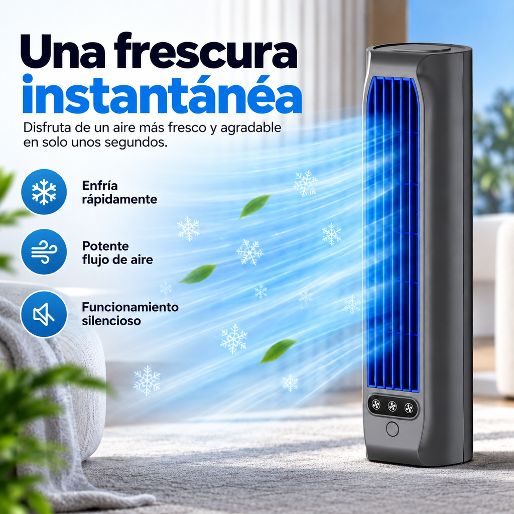 AirWave – Ventilador de torre recargable