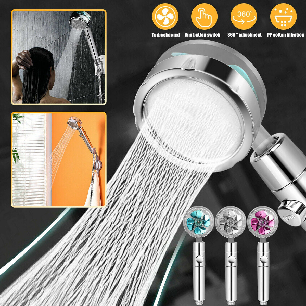Cabezal de Ducha Turbo Hélice