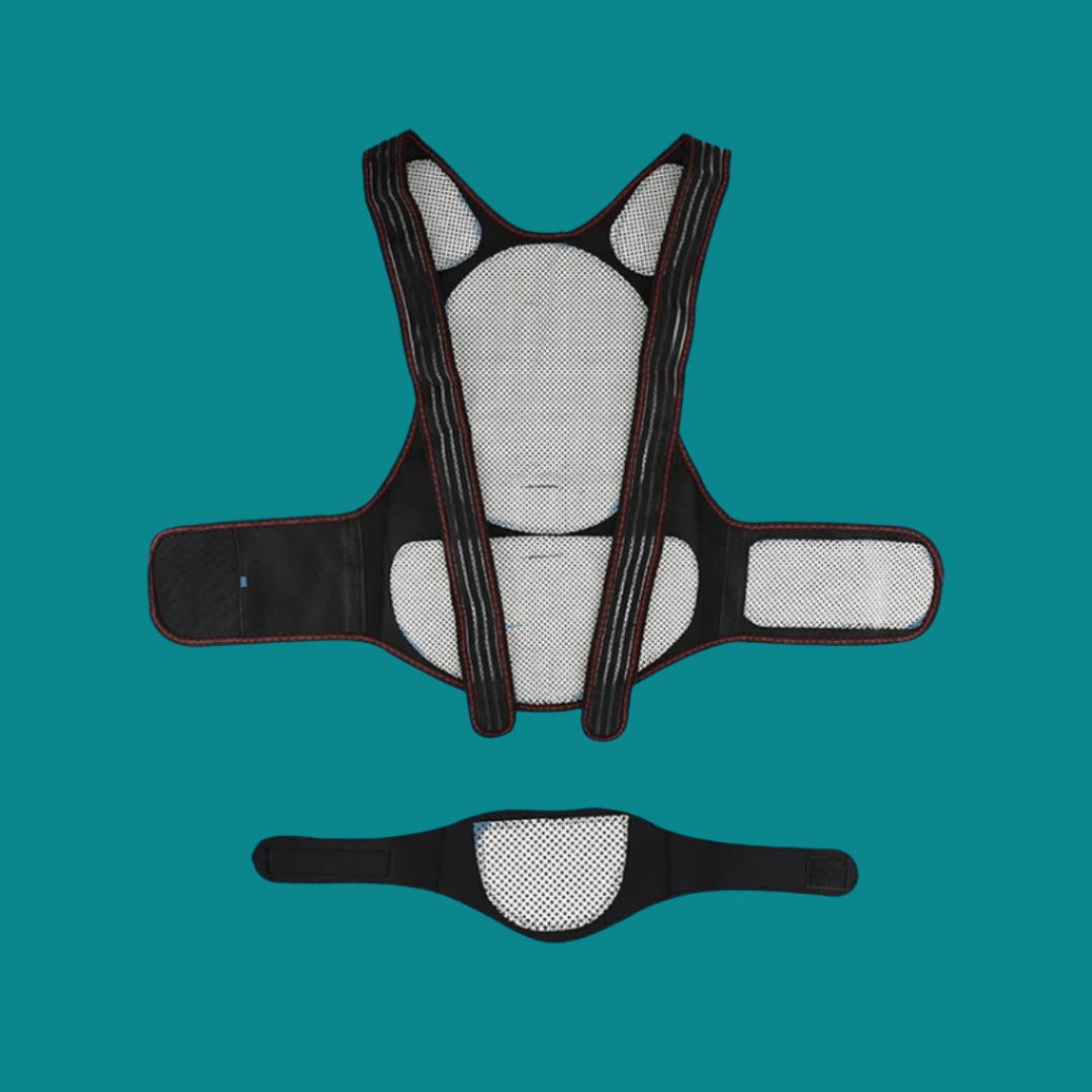BowLift | Faja de Soporte para Espalda Autocalentable | Corrector de Postura Calentado Ajustable para Alivio del Dolor de Espalda y Mejora de la Postura