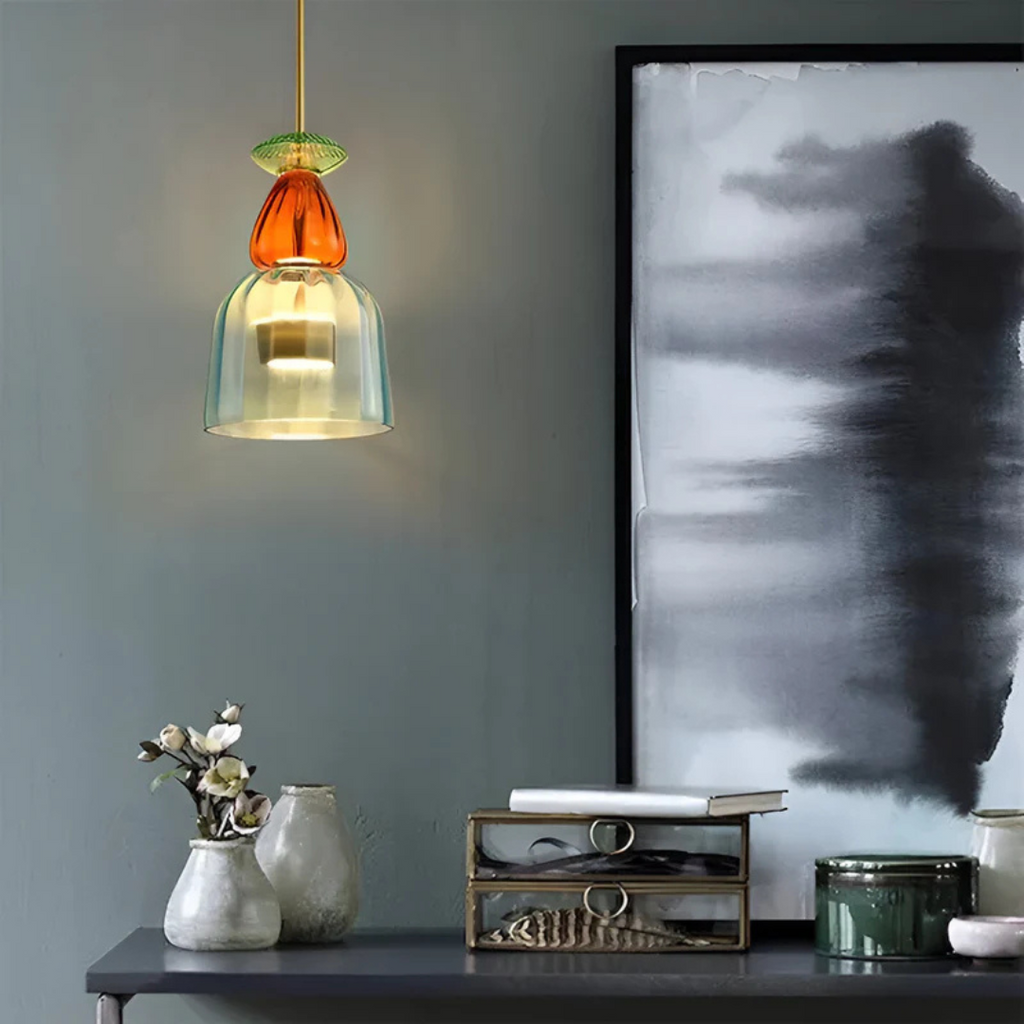 Vitrina | Lámpara colgante LED de vidrio colorido
