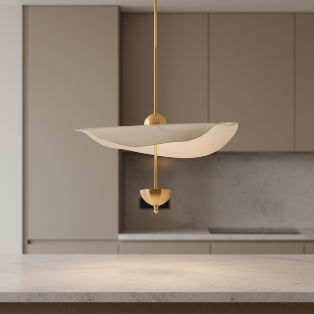 Lámpara Colgante Lotus - Iluminación de Cocina de Altura Ajustable, Compatible con LED