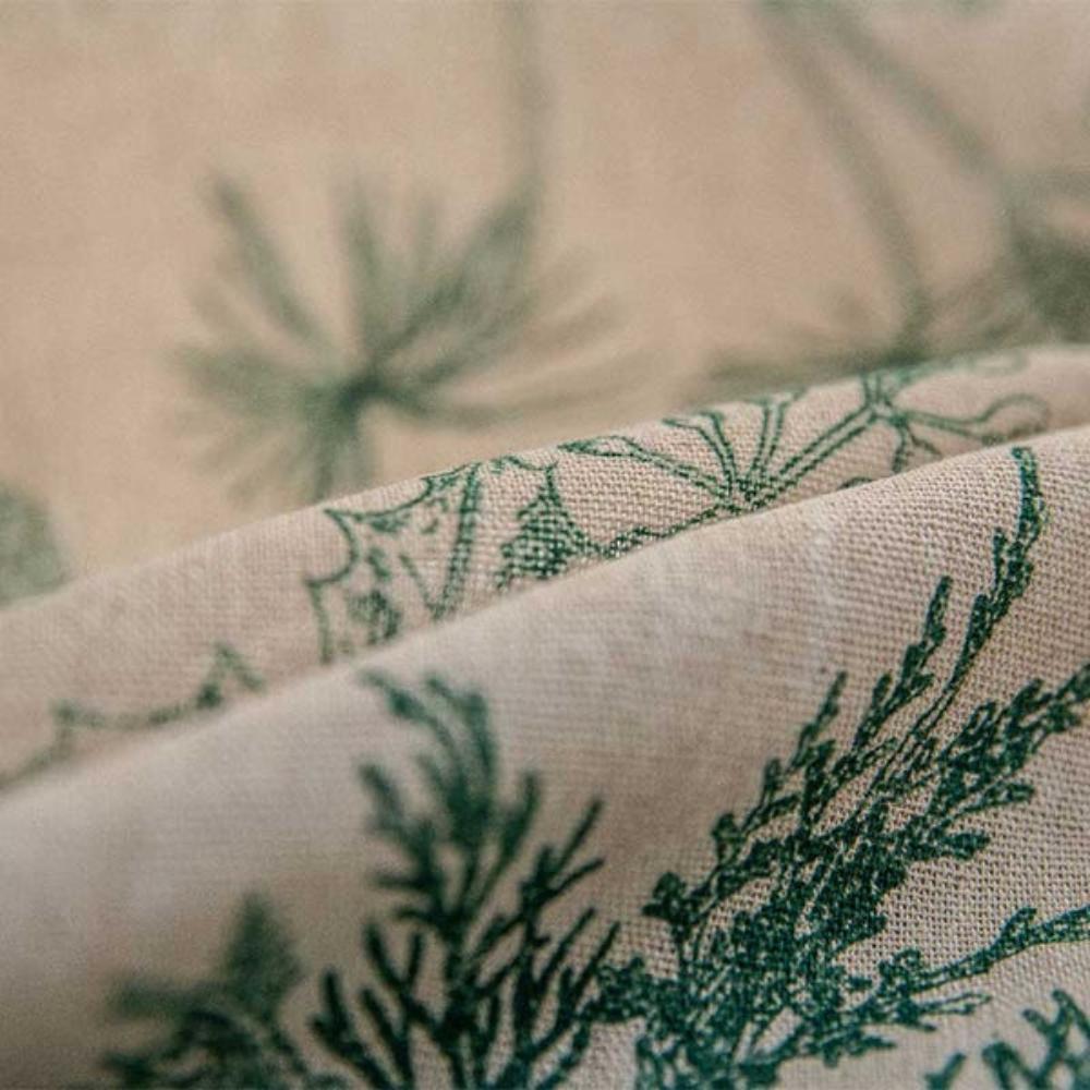 Cortina con Diseño de Pájaro en Pino Verde y Borlas